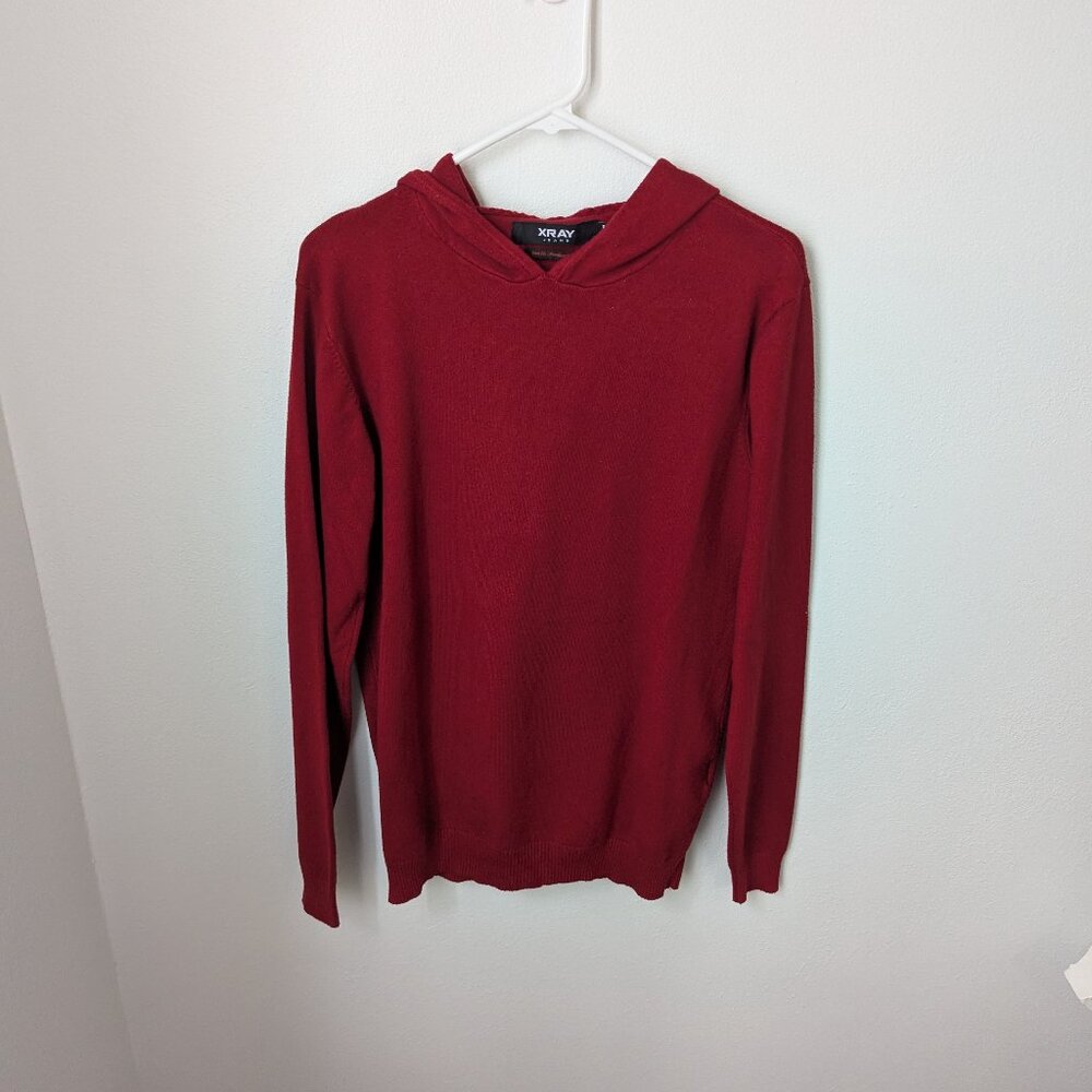 XRAY Jeans Men's Slim Fit Red Hooded Sweatshirt, Large